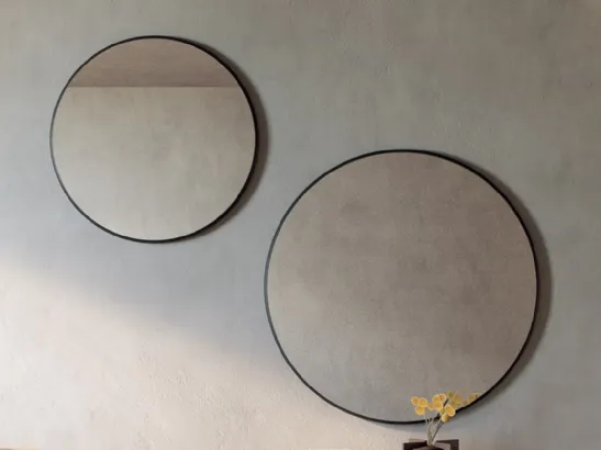 Specchio rotondo con cornice in legno Sunset di Nature Design