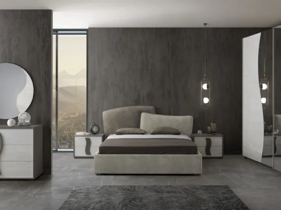 Armadio Bedroom Taylor in legno con specchi sagomati di Imba Srl