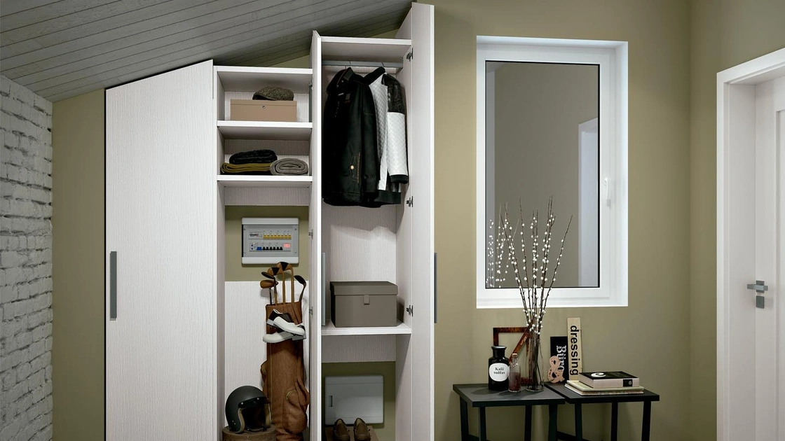 Armadio ripostiglio con ante battenti Composizione 33 di Ferrimobili