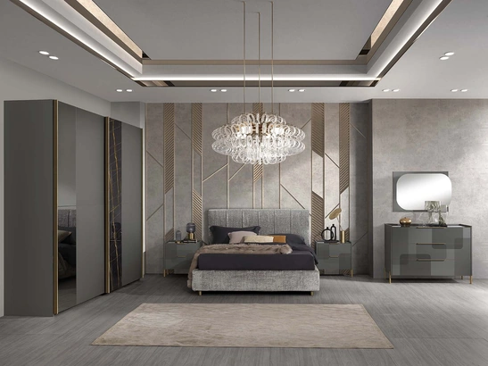 Armadio Stella Luxury con inserti in vetro effetto marmo di Mobil Piu