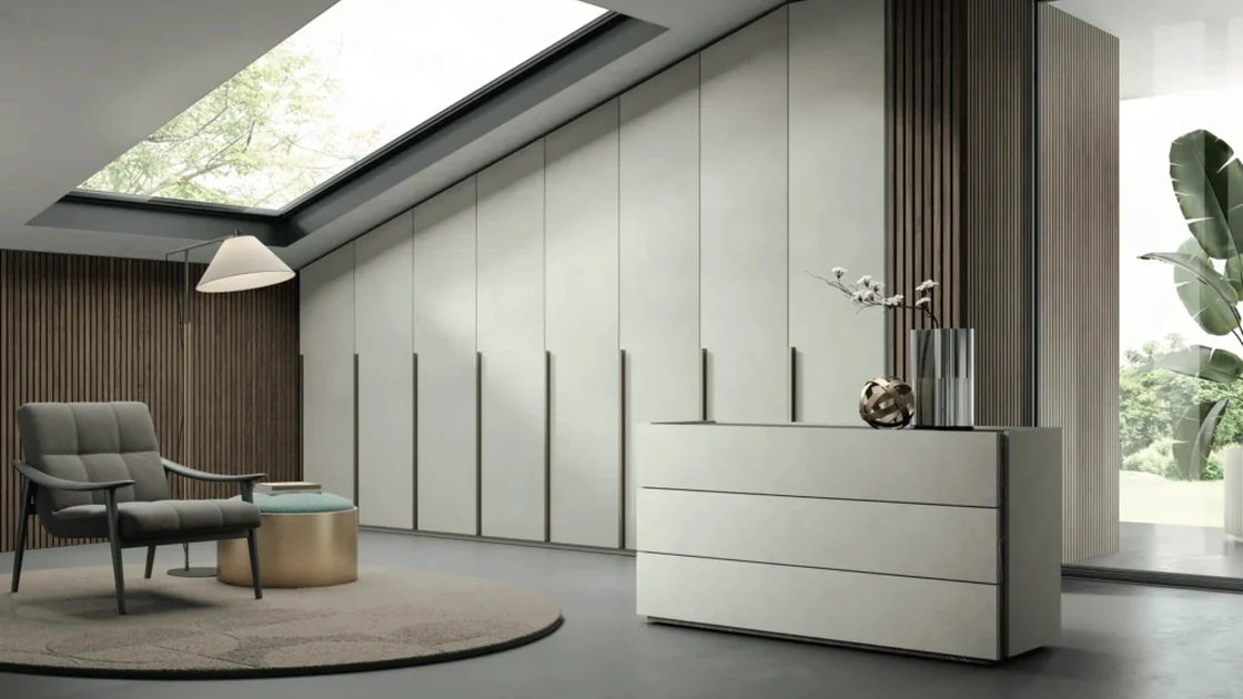 Armadio su misura Young Cemento Bianco di Artigianmobili