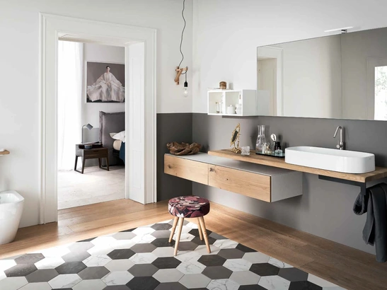 Mobile da Bagno sospeso moderno in legno Gap 01 di Alta Corte