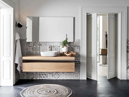 Mobile da Bagno sospeso in legno Teddy 03 di Alta Corte