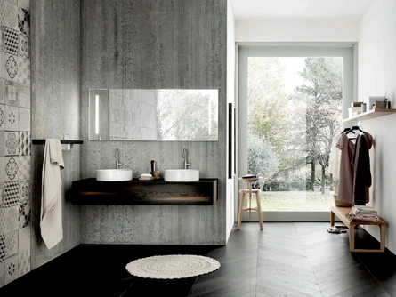 Mobile da Bagno sospeso con doppio lavabo Teddy 01 di Alta Corte