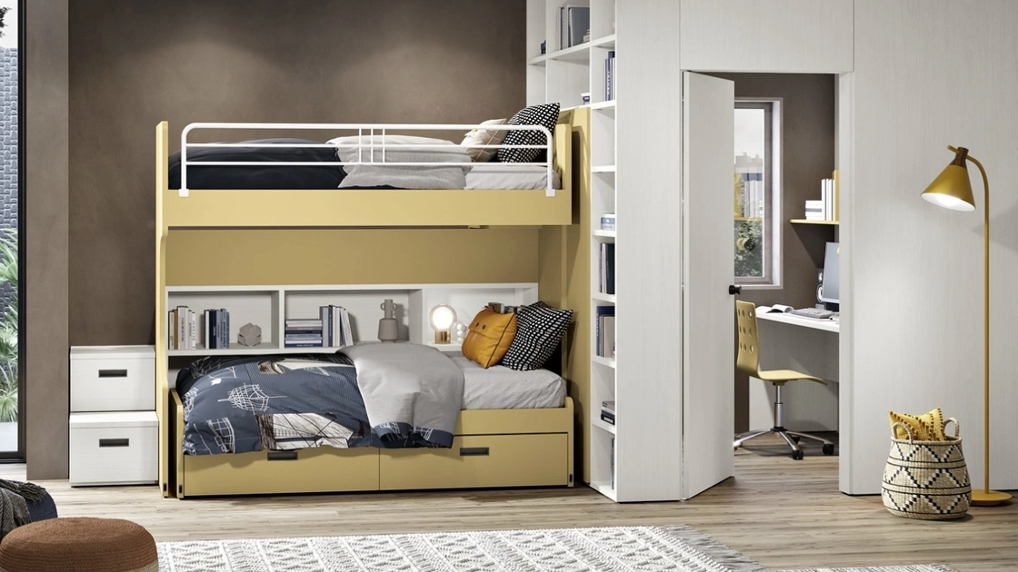 Cameretta 105 con doppio letto scorrevole di Ferrimobili