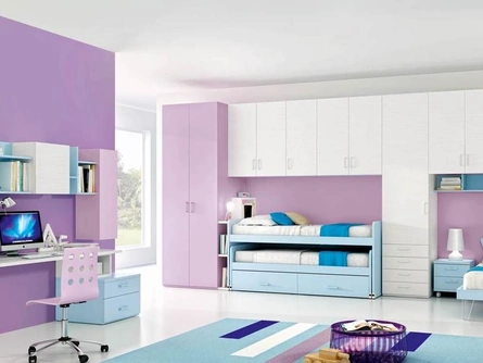 Cameretta per Ragazzi 627 a ponte con tre letti, di cui uno estraibile di Ferrimobili