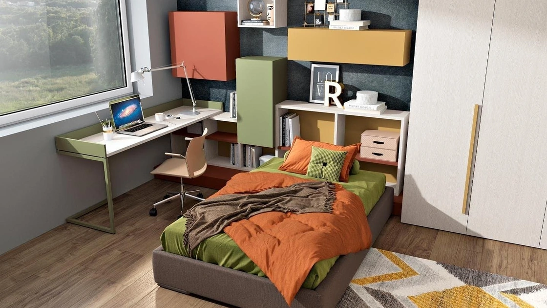 Cameretta 124 con angolo studio di Ferrimobili