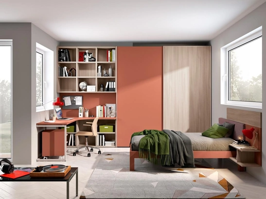 Cameretta 123 su misura in melaminico di Ferrimobili