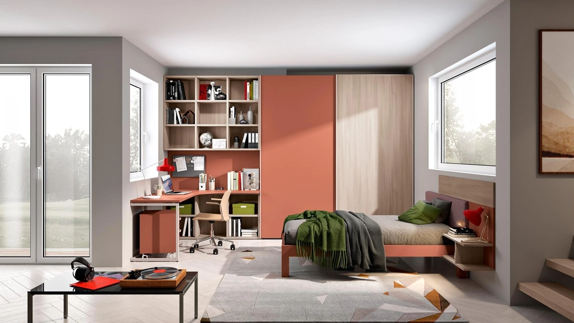 Cameretta 123 su misura in melaminico di Ferrimobili