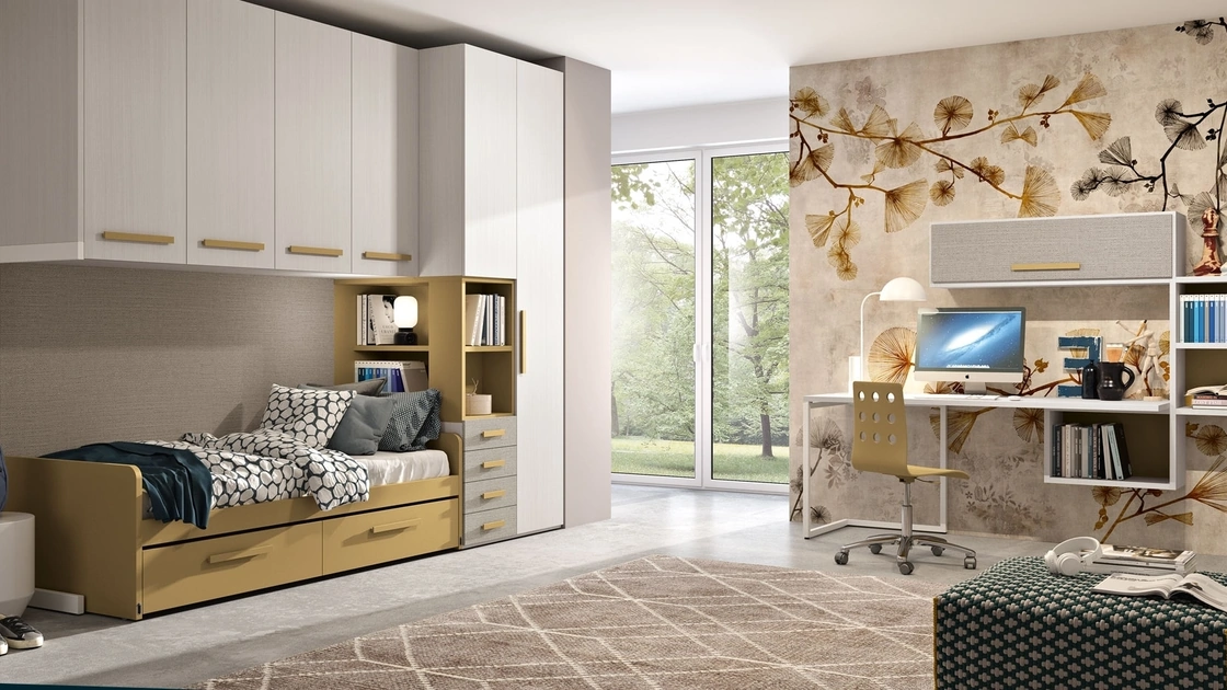 Cameretta 136 a ponte con scrivania di Ferrimobili
