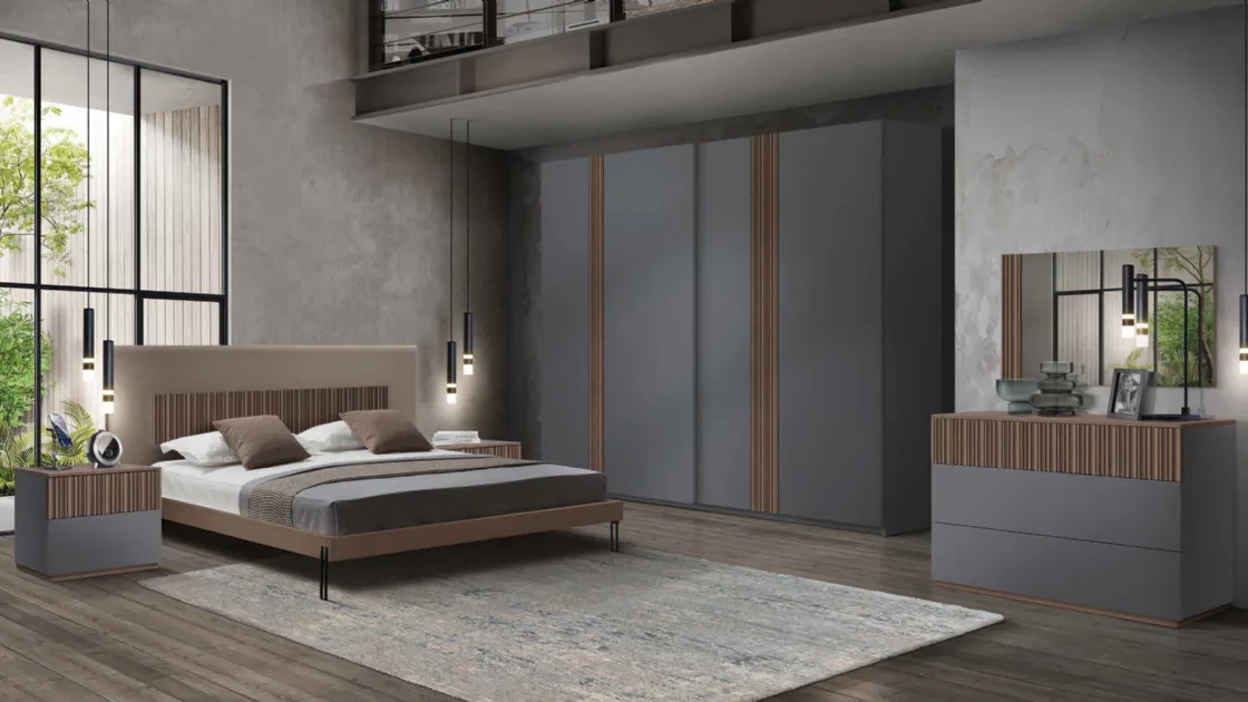 Gruppo Notte in legno laccato con inserti in frassino Icon 2|4 IC205 IC206 di Imba Srl