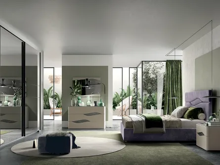 Gruppo Notte in laccato Leaf di Mobilificio AG