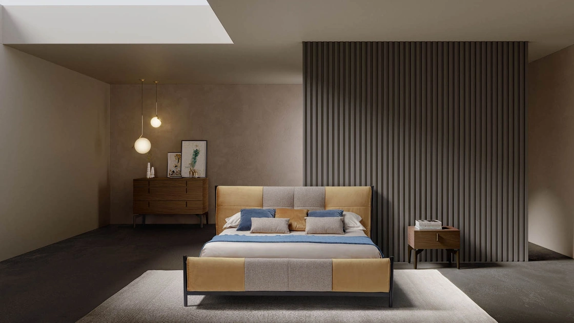 Letto in tessuto Aurelia di Novaluna