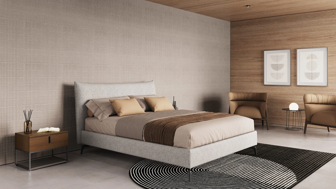 Letto in tessuto Brooklyn di Novaluna
