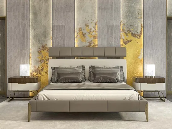 Letto in pelle Liegi di Busatto