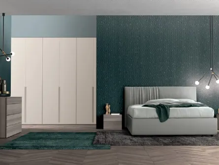 Letto in tessuto imbottito con testiera Vitalyty Evoque di Colombini Casa