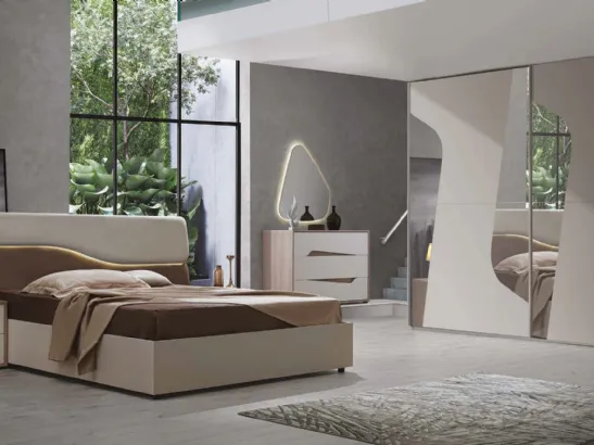 Letto con testiera imbottita Easy 2|4 IC421di Imba Srl