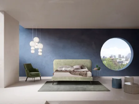 Letto in tessuto Elysium Slym di Novaluna