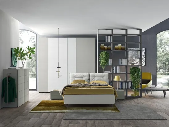 Letto in ecopelle con testiera trapuntata Golf Kiss di Colombini Casa