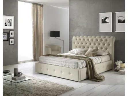 Letto classico in ecopelle trapuntata con testiera Peninsula di Imba Srl