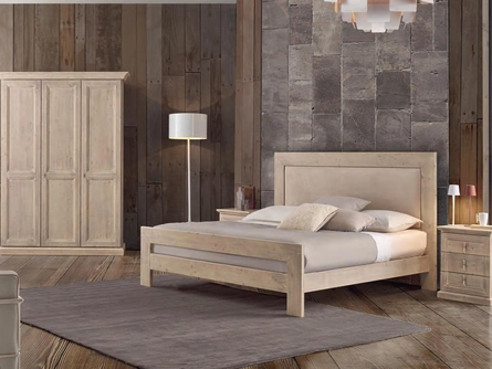 Letto Marte 3365/A in legno con pannello in ecopelle di Imba Srl