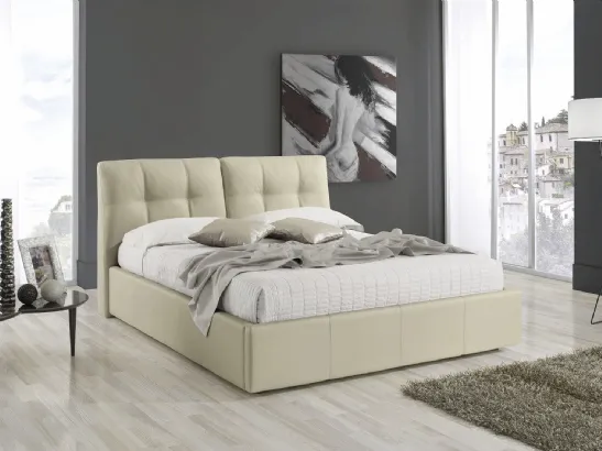 Letto in ecopelle con contenitore Melia di Imba Srl