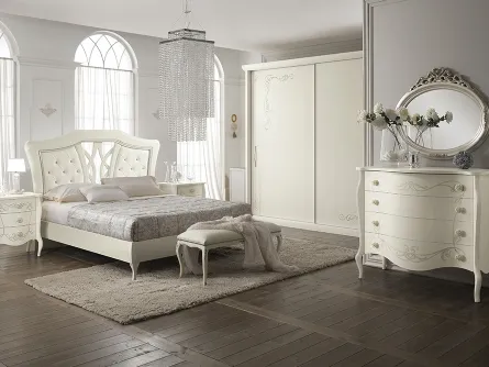 Letto matrimoniale in legno con testiera Dior di Mobilificio AG