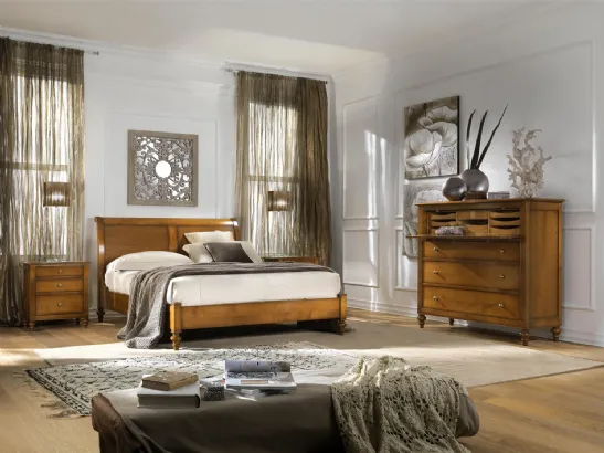 Letto in legno classico con testiera Night Collection 05 di Busatto