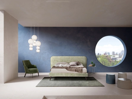 Letto in tessuto Elysium Slym di Novaluna