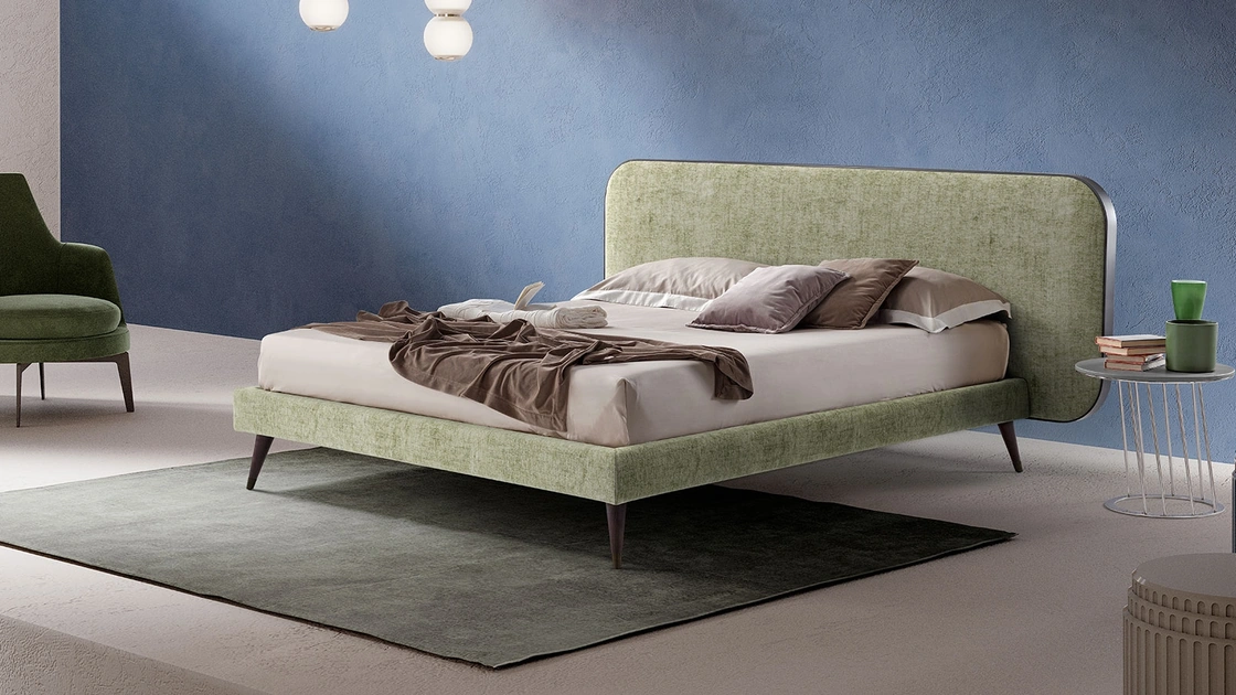 Letto in tessuto Elysium Slym di Novaluna