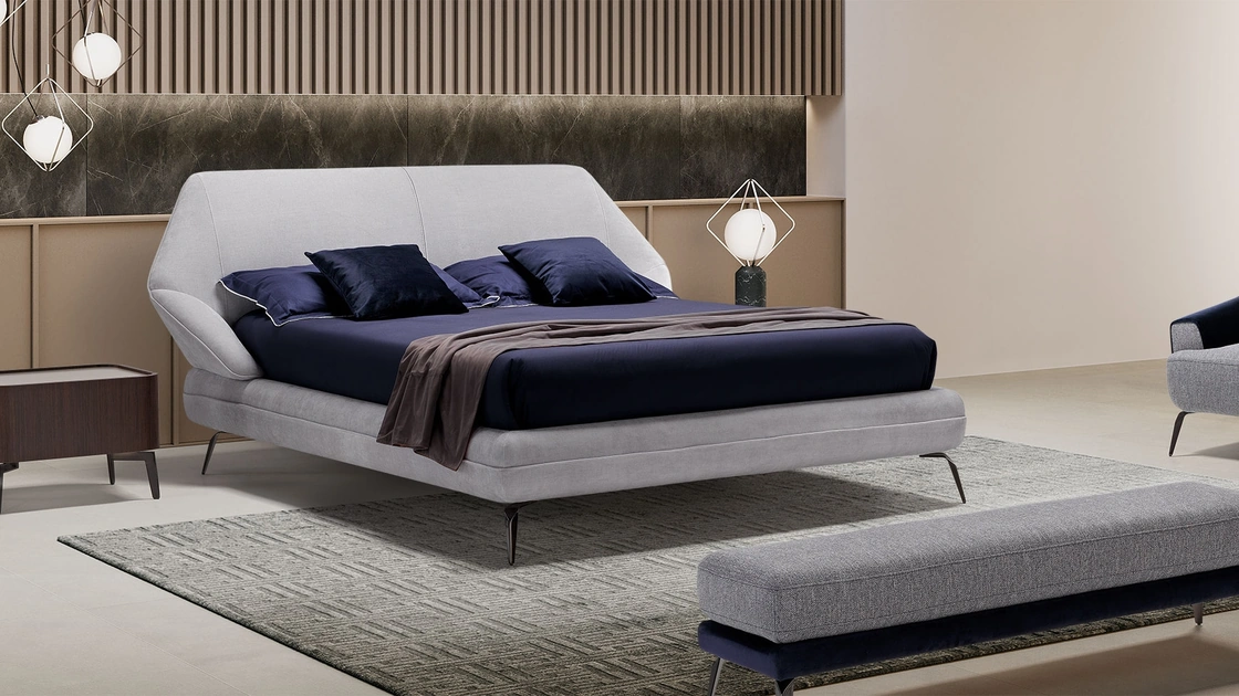 Letto imbottito Origami Slim di Novaluna