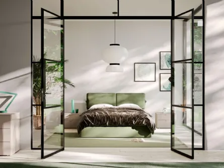 Letto imbottito in tessuto Lenox di Orme