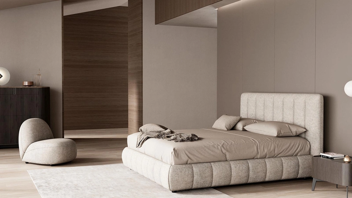 Letto imbottito Panama di Novaluna