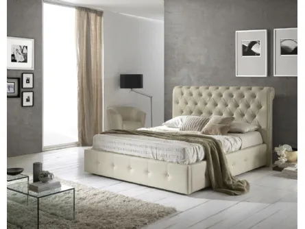 Letto classico in ecopelle trapuntata con testiera Peninsula di Imba Srl