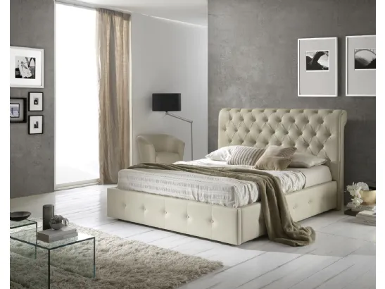 Letto classico in ecopelle trapuntata con testiera Peninsula di Imba Srl