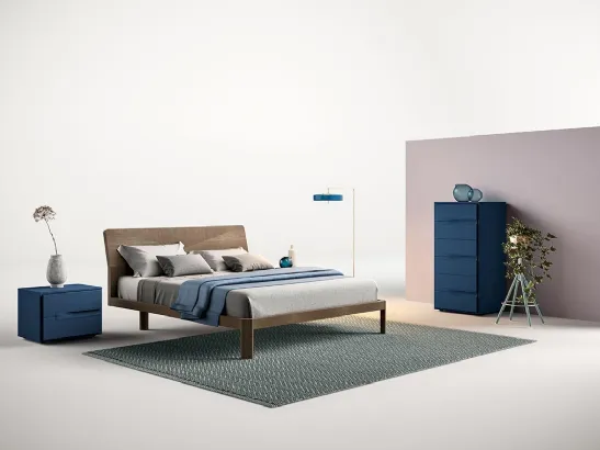 Letto in legno con testiera S02 Apollo e Gamma di Mercantini