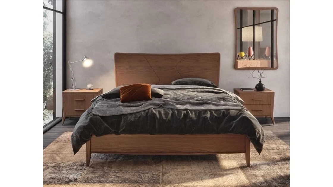 Letto in legno con testiera Trend Style TR2420 di Imba Srl