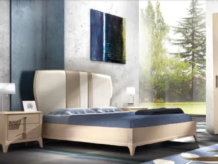 Letto in legno con testiera imbottita Trend Style TR2452 di Imba Srl