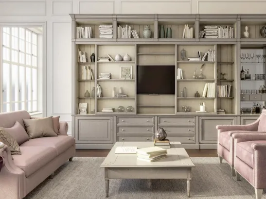 Libreria classica in legno laccato Atelier 03 di Busatto