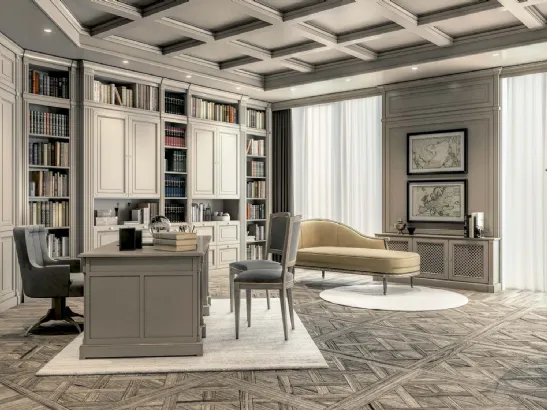 Libreria classica in legno laccato Atelier 05 di Busatto