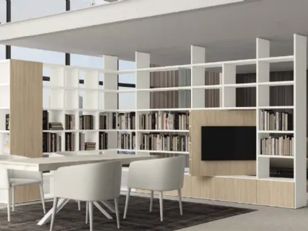 Libreria divisoria Vitalyty Luce in melaminico Bianco e finitura legno di Colombini Casa