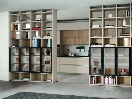 Libreria divisoria Golf Infinity I101 in melaminico e vetro di Colombini Casa