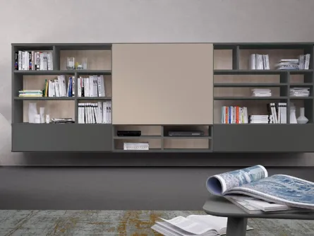 Libreria sospesa con anta scorrevole Golf Infinity L24A di Colombini Casa