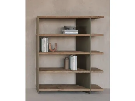Libreria in legno secolare con struttura in metallo Graft di Nature Design