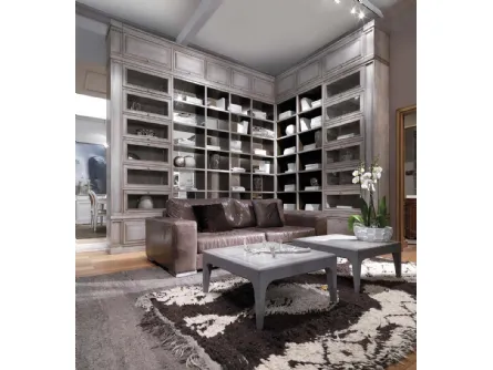 Libreria angolare in legno anticato a tutta altezza Grenoble 05 di Busatto