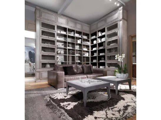 Libreria angolare in legno anticato a tutta altezza Grenoble 05 di Busatto