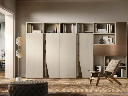 Libreria a muro Kosmos KL213 in legno di Mercantini