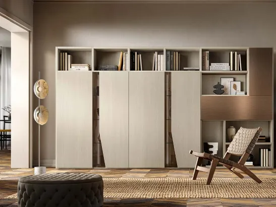 Libreria a muro Kosmos KL213 in legno di Mercantini
