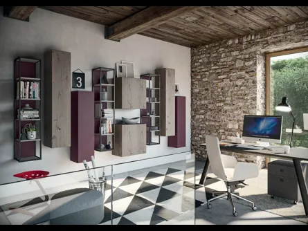 Libreria Rebel CF 172 in legno e laccato di Fimar
