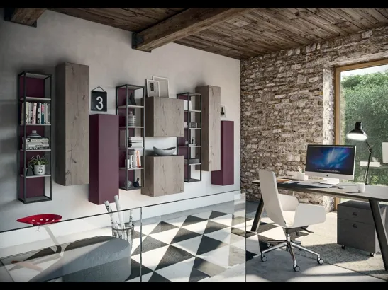 Libreria Rebel CF 172 in legno e laccato di Fimar